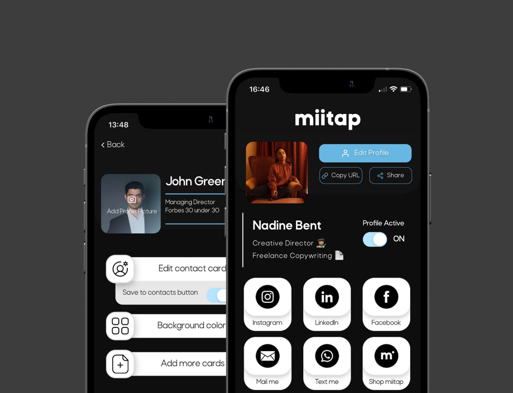 miitap digital business card app version